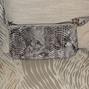 Eliott Luca Leather Snakeskin Crossbody Bag